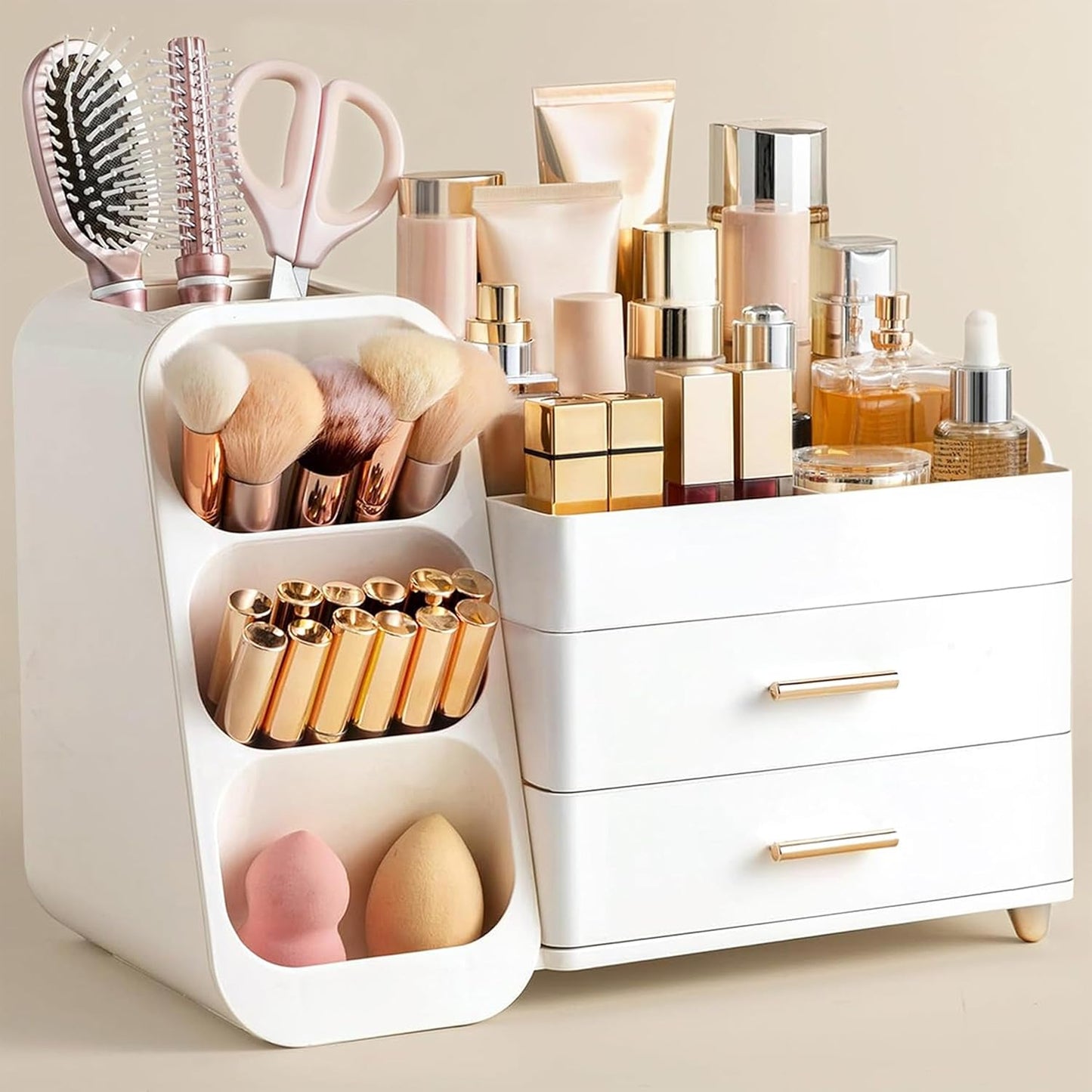 HBlife Makeup Organizer with Brush Holder for Vanity Storage