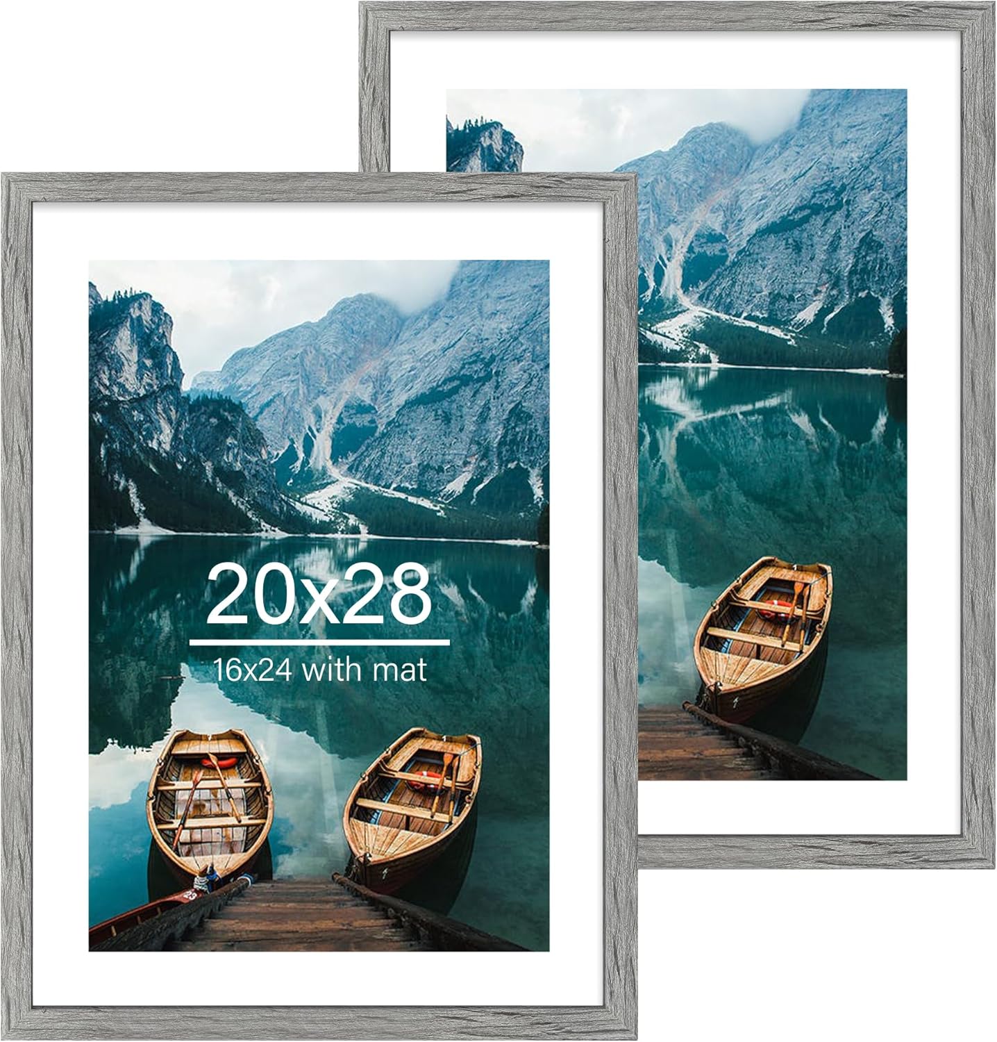 20x28 Picture Frame Set of 2 in Rustic Grey Wood Style