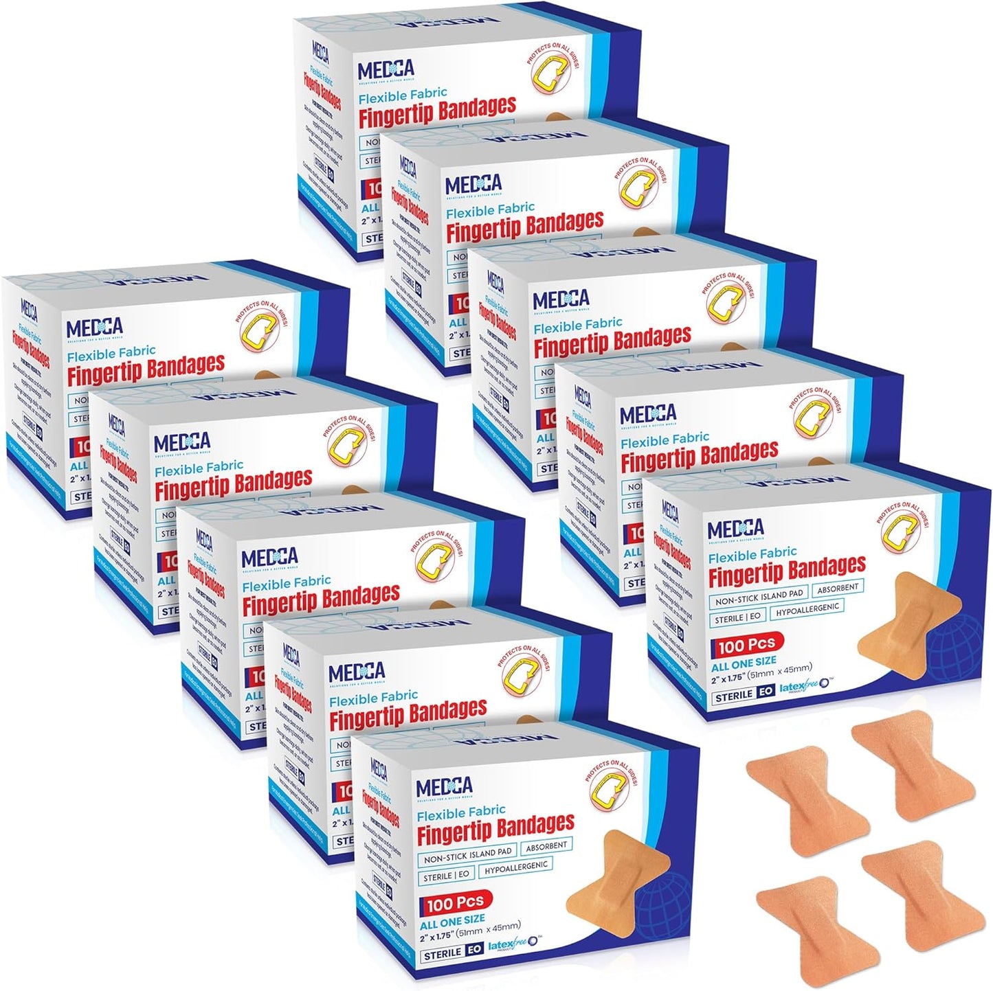 Flexible Fabric Bandages for Finger-Tip Care - 1000 Count