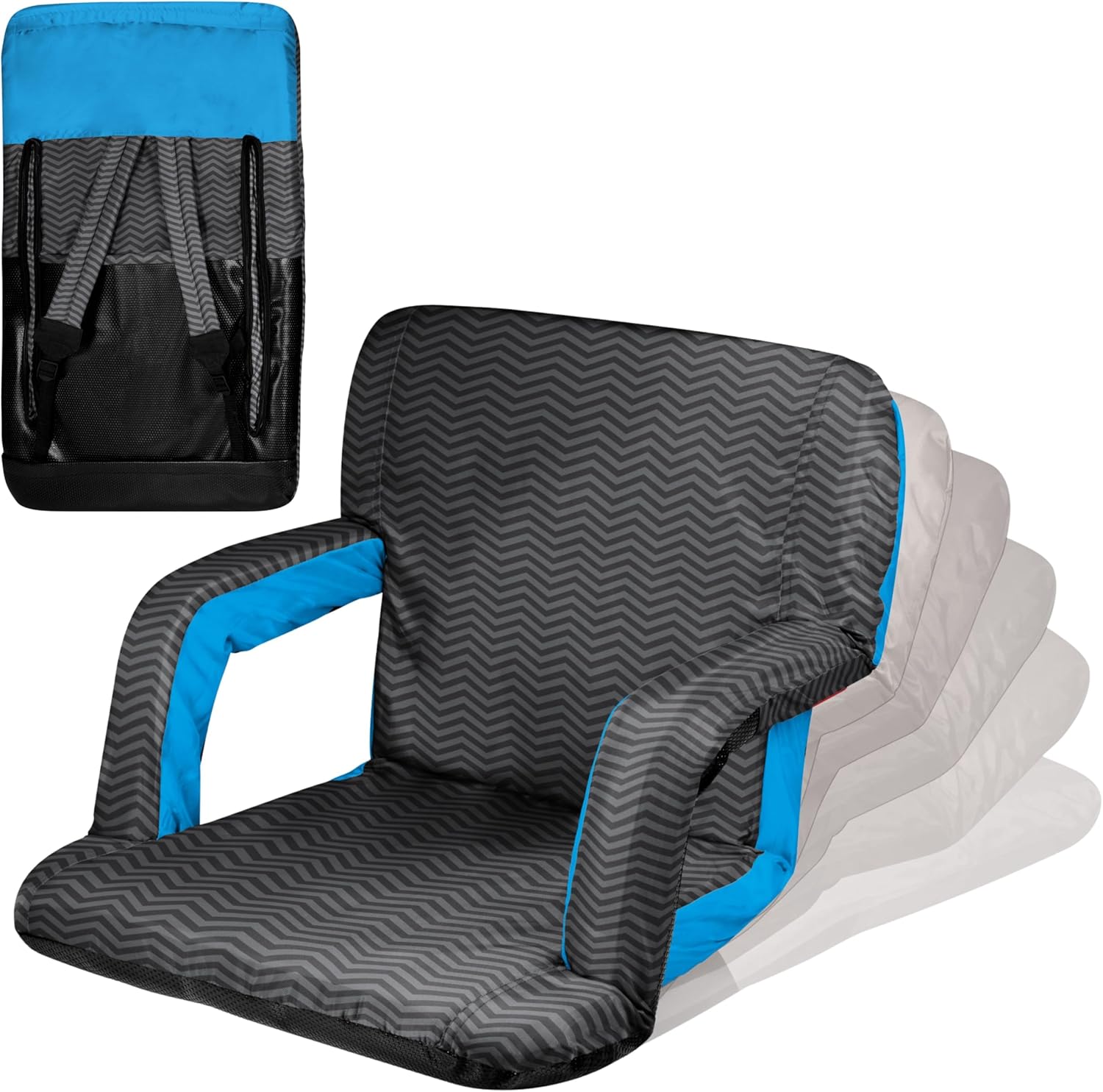 Portable Reclining Stadium Seat with Back Support for Comfort