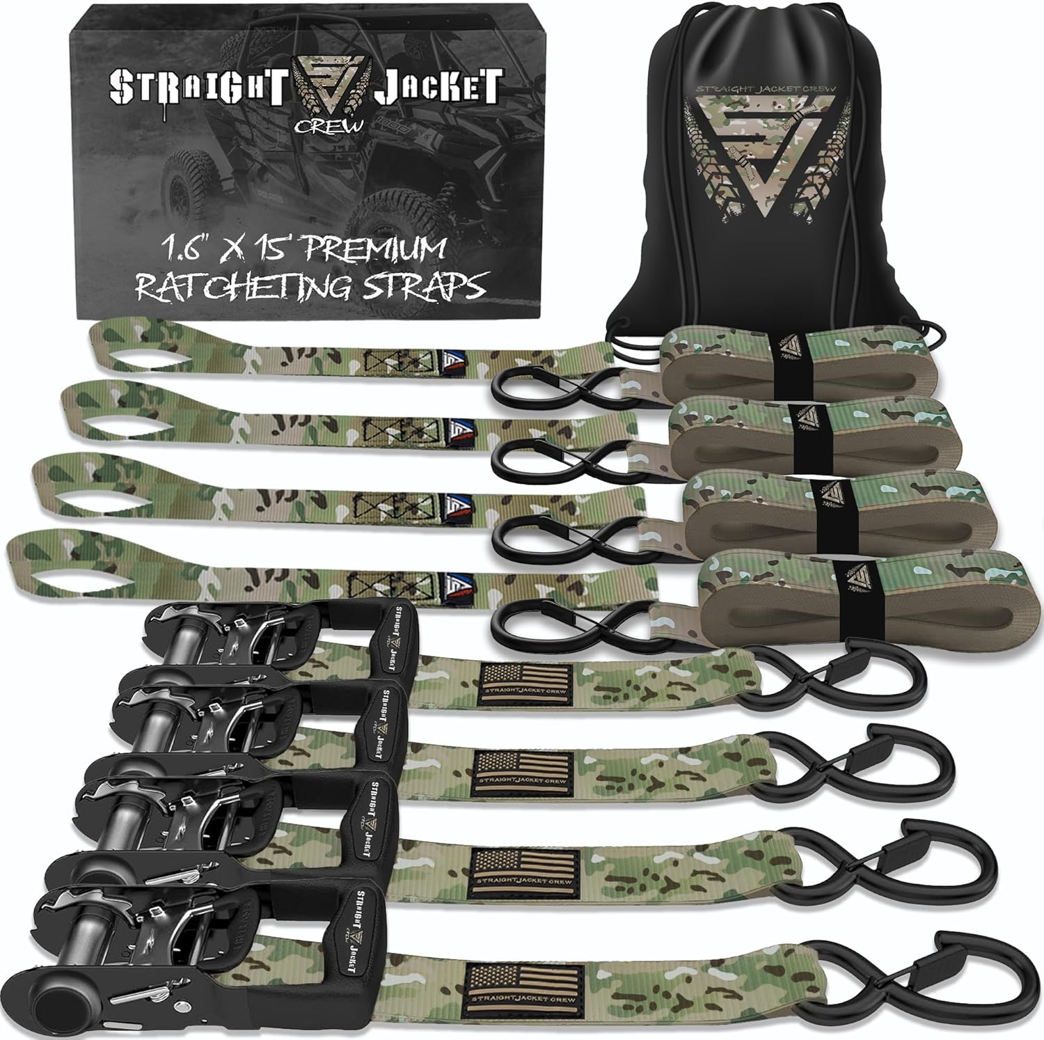 Heavy Duty Ratchet Straps Tie Down Kit for Secure Hauling