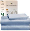 Twin Sheets Set - Natural 100% Cotton Sateen Twin Bed Sheets Set
