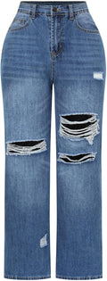 THUNDER STAR Womens High Waisted Wide Leg Jeans (Style 8CBY)