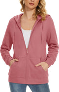Women's Fleece Lined Full Zip Hoodie - Warm Casual Jacket