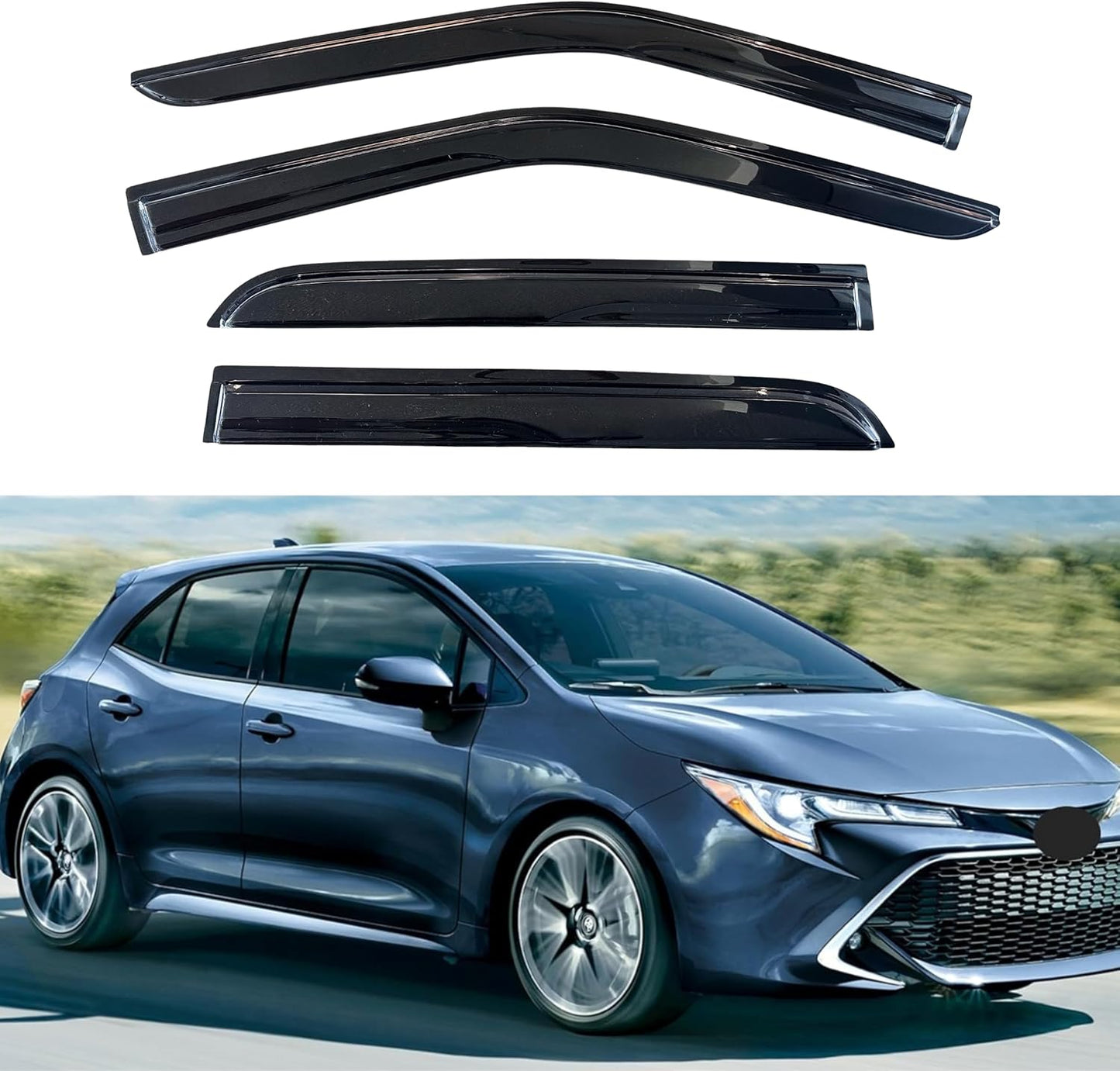 KPY Window Visor Rain Guard for Toyota Corolla Hatchback 2019-2024