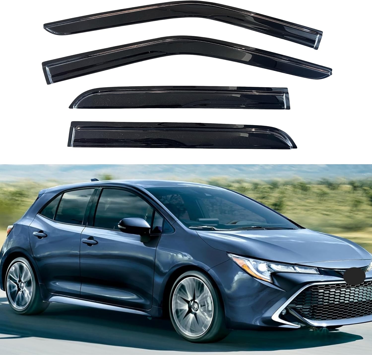 KPY Window Visor Rain Guard for Toyota Corolla Hatchback 2019-2024
