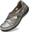 Womens Casual Leather Loafers Slip On Comfort Walking Flats - Soft Fit