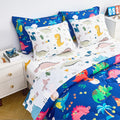 Wajade 7 Piece Kid Boys Dinosaur Comforter Set Full - Playful Jungle