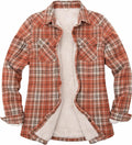 ThCreasa Womens Sherpa Lined Flannel Jacket - Warm, Pocketed Shirt