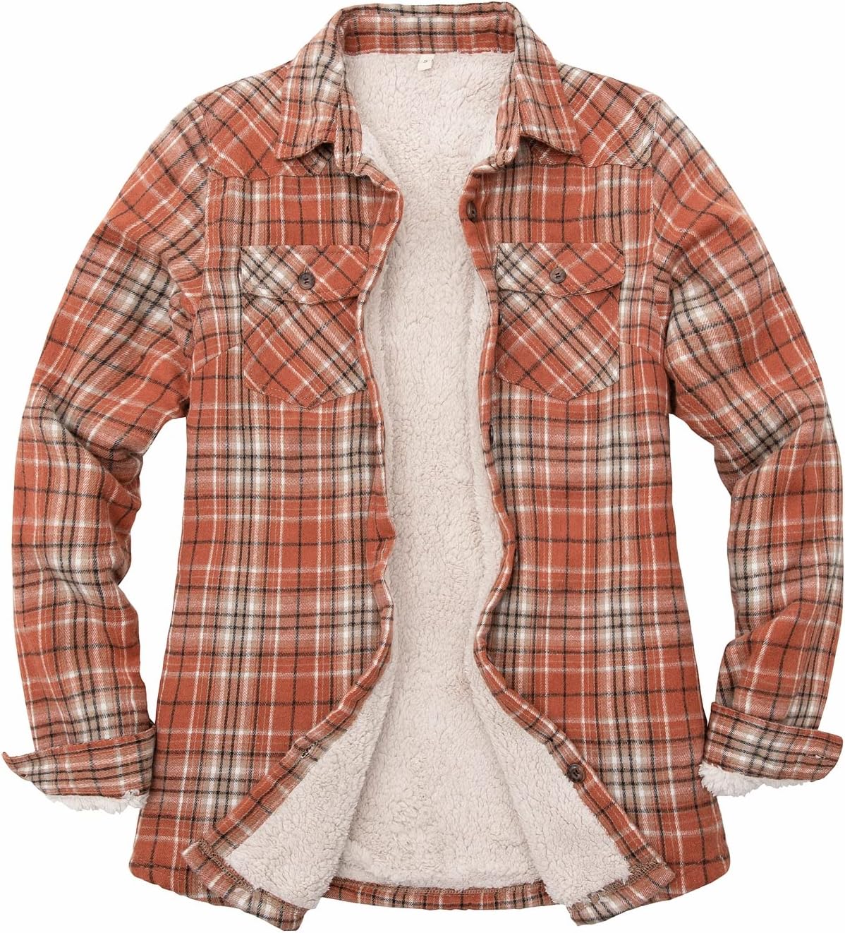 ThCreasa Womens Sherpa Lined Flannel Jacket for Cozy Warmth