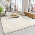 Ultra Soft 10x14 Area Rug - Fluffy Cream Shag for Bedroom or Nursery