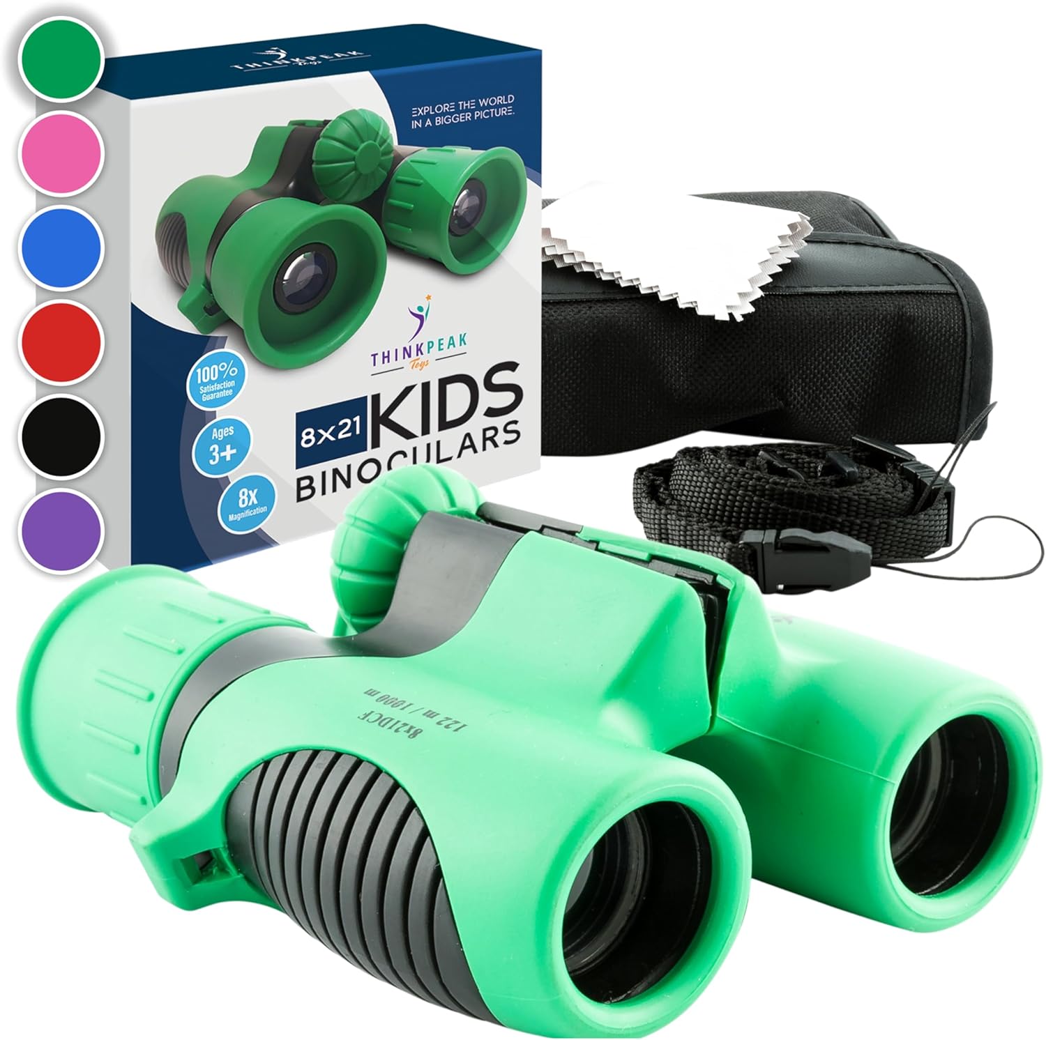 Think Peak Green Binoculars for Kids - Perfect Outdoor Adventure