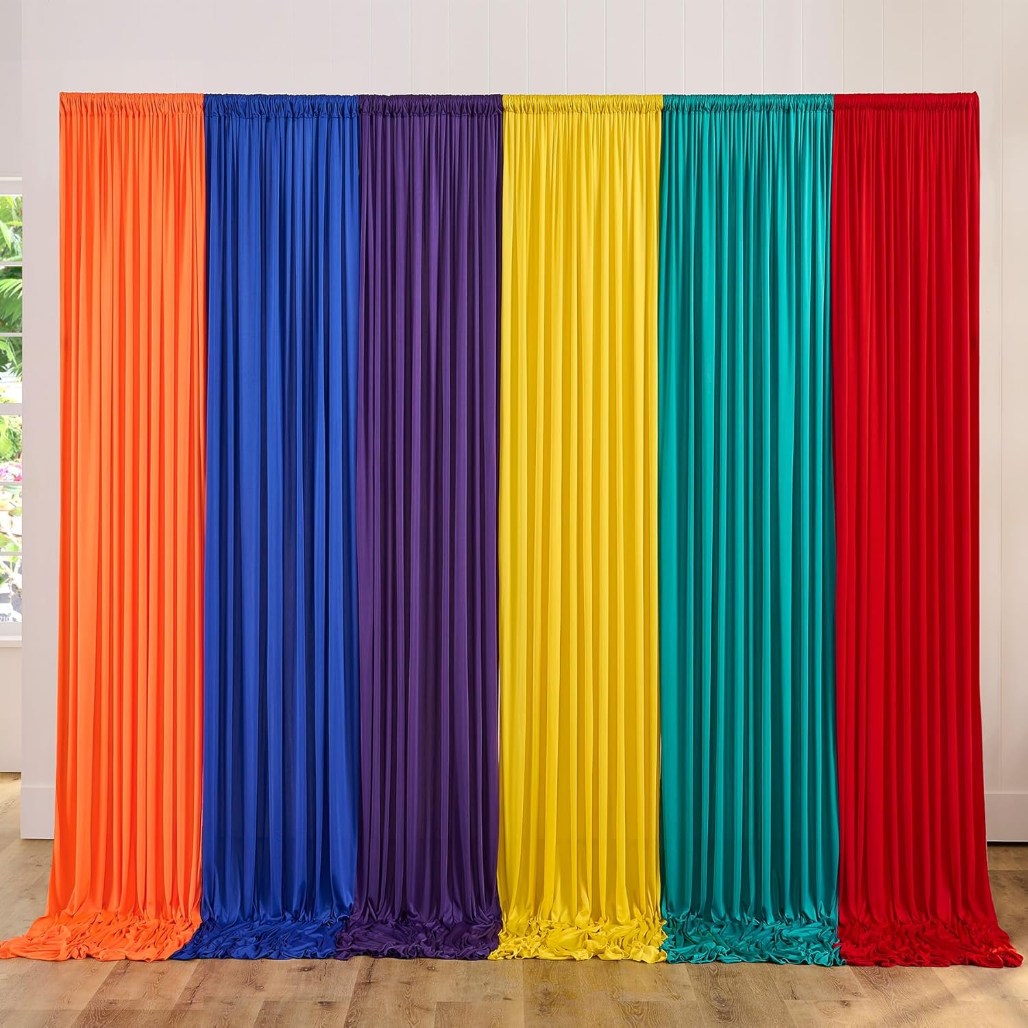 10ftx15ft Rainbow Backdrop Curtains for Colorful Party Decor