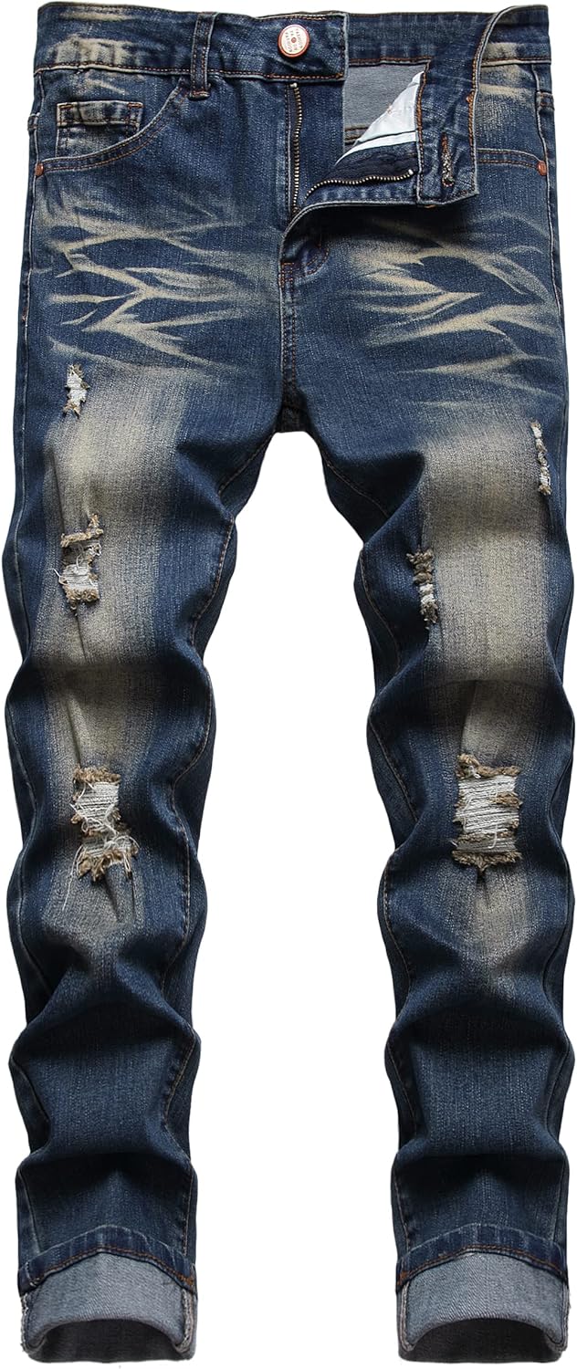 JUNBAOSS Men's Slim Fit Stretch Ripped Skinny Jeans for Style
