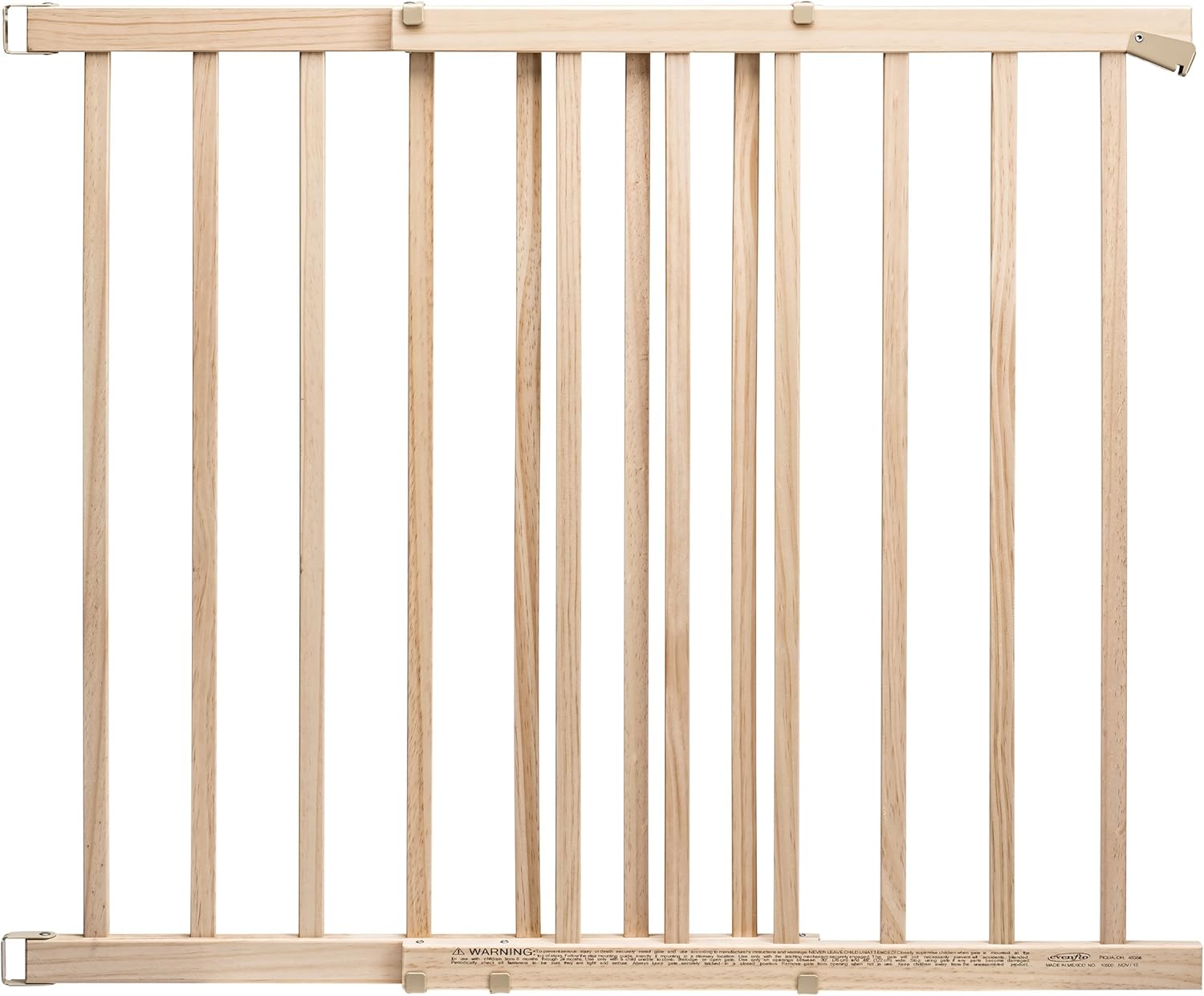 Extra-Tall Evenflo Tan Wood Gate for Secure Staircase