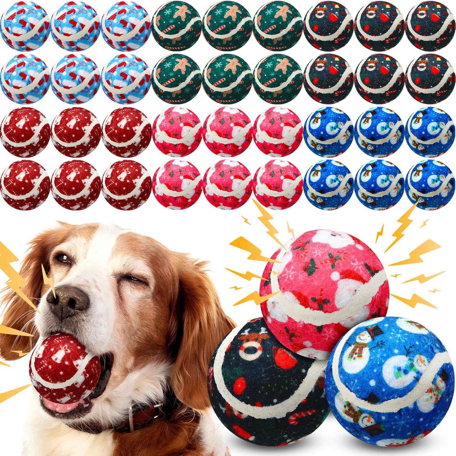 36 Pcs Dog Squeaky Tennis Balls for Interactive Playtime Fun
