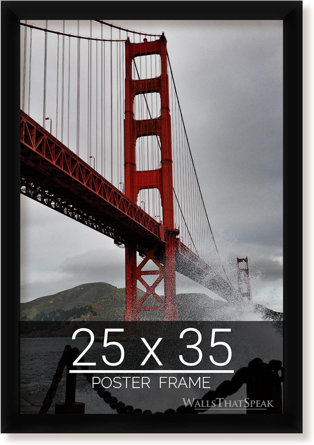25x35 Black Picture Frame for Puzzles, Posters, and Photos