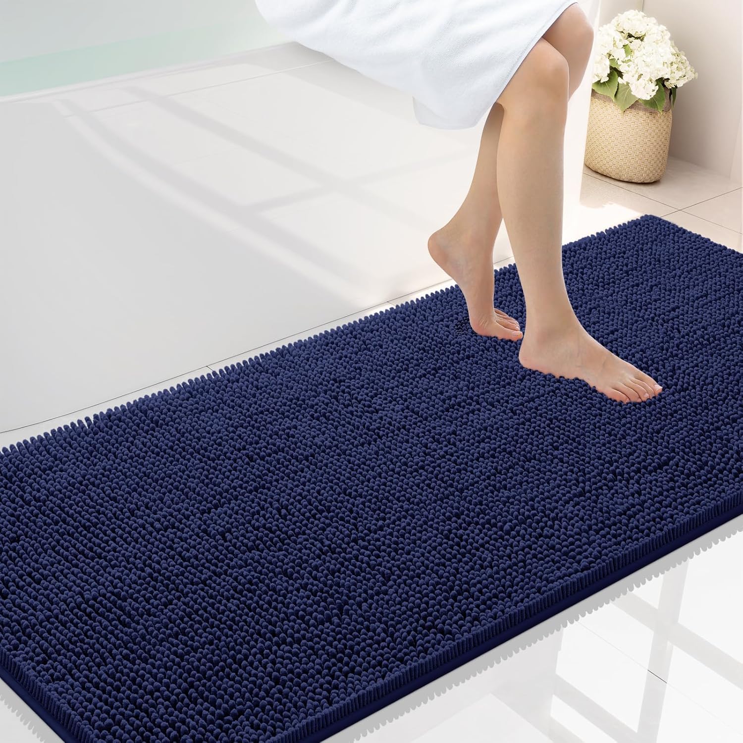Smiry Luxury Chenille Bathroom Rugs for Soft and Absorbent Comfort