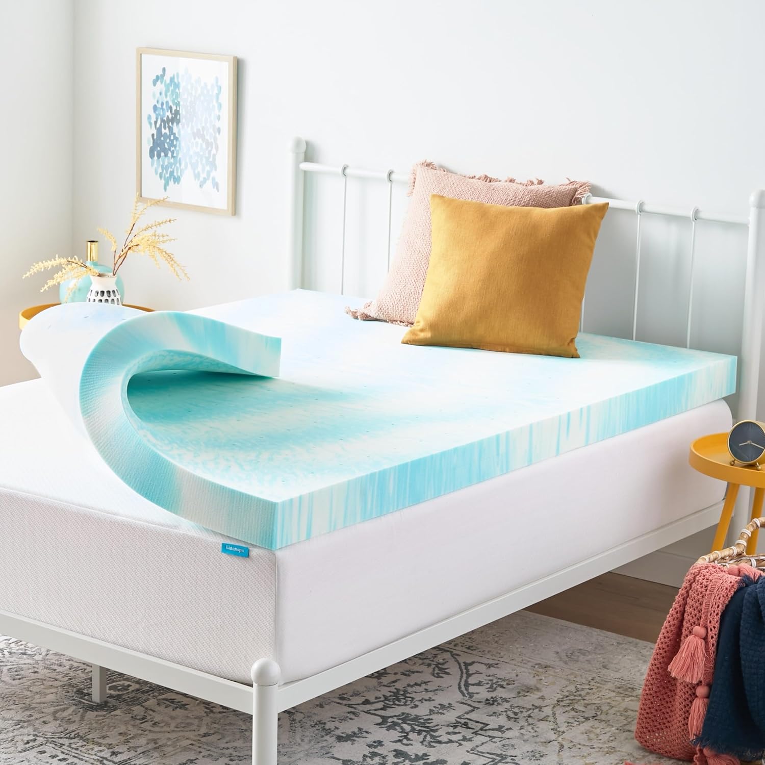 LINENSPA 4 Inch Gel Swirl Memory Foam Mattress Topper Review