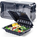 Disposable 7.8in 3-Compartment Clamshell Food Container - Heavy Duty