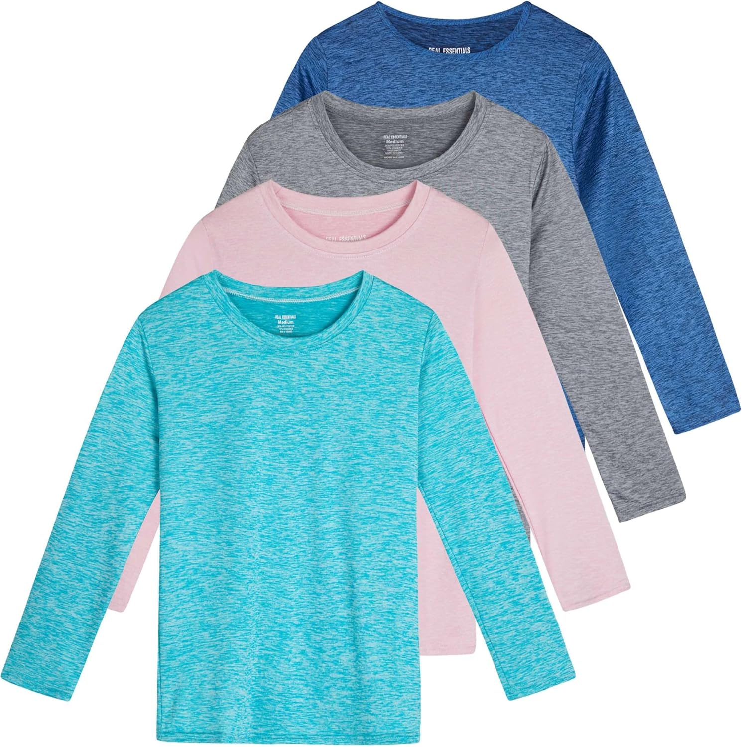 Stylish Girls Dry-Fit Long Sleeve Active Crew Neck T-Shirts
