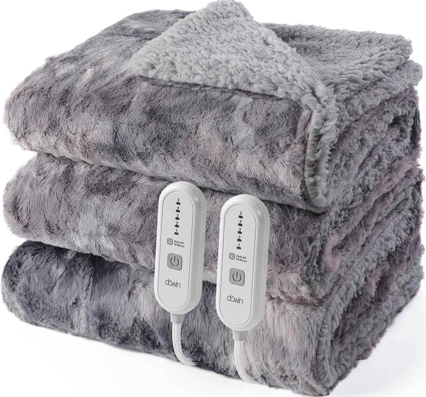 Dowin Heated Blanket King Size with Dual Controllers for Comfort