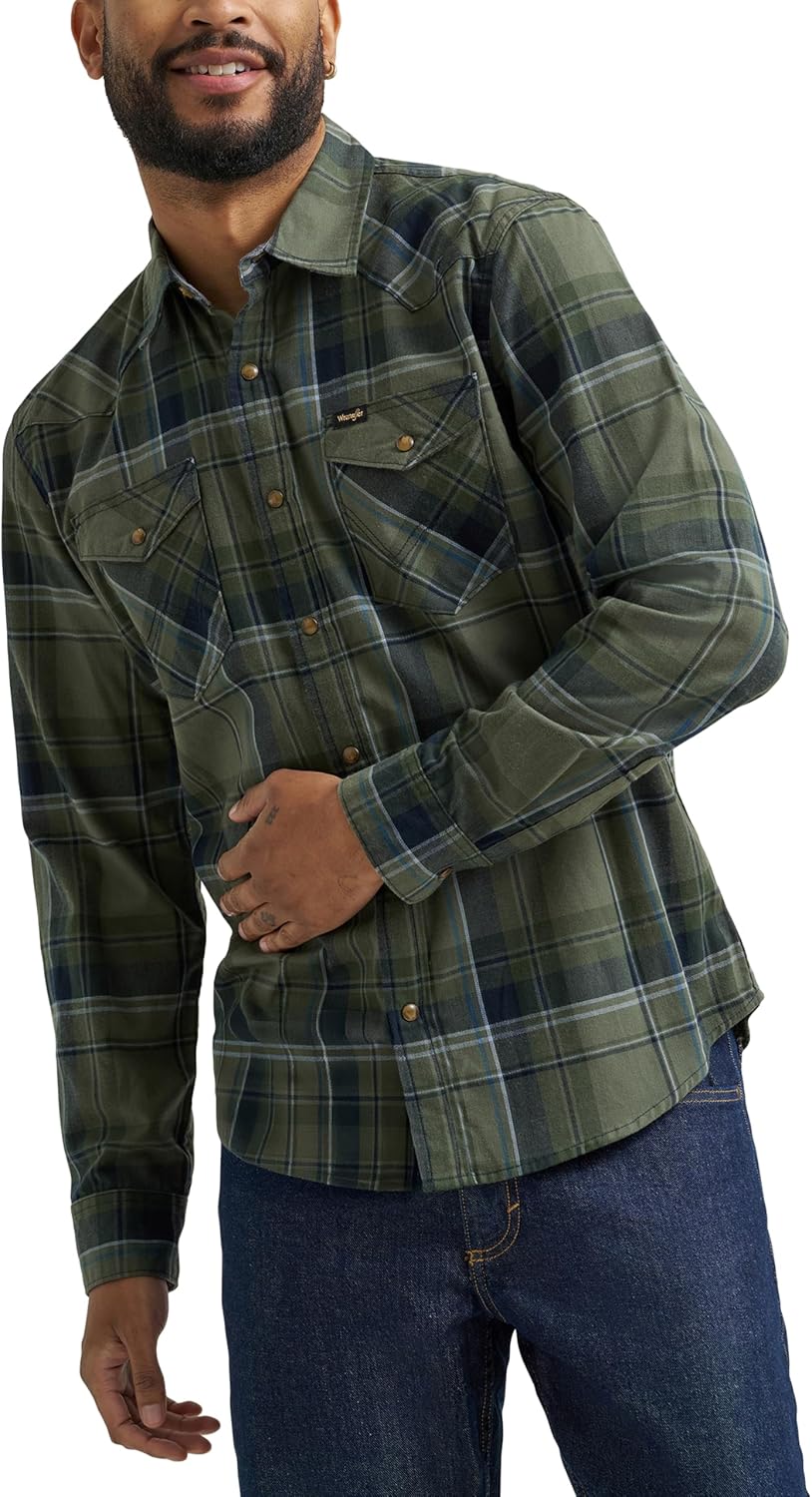 Wrangler Men's Iconic Denim Regular Fit Snap Shirt Review