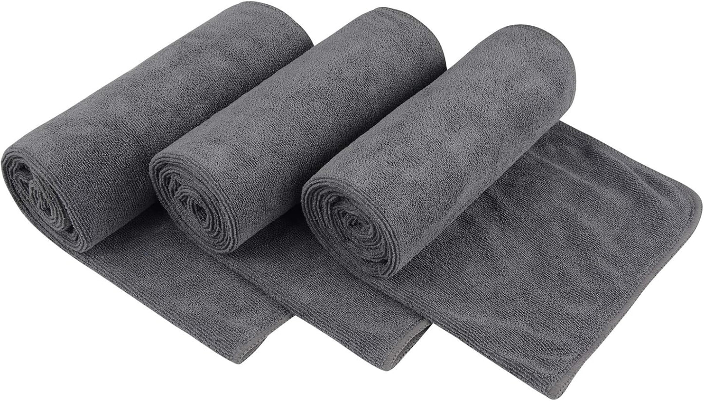 KinHwa Soft Microfiber Gym Towels - 3 Pack Dark-Gray