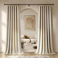 Beauoop Beige Velvet Curtains 108 in Long 2 Panels - Soft Room