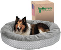 45 in Round Donut Dog Bed for Large Dogs - Plush Calming Bed