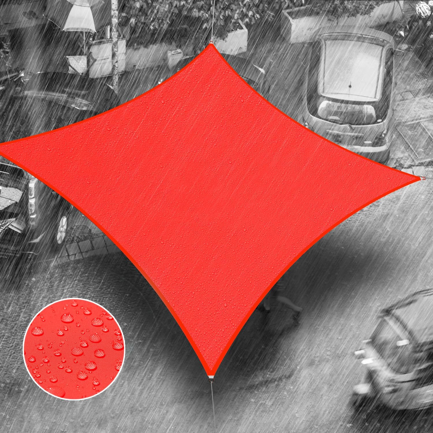 Royal Shade 14ft x 15ft Red Rectangle Waterproof Sun Shade Sail