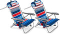 Folding Backpack Beach Chair with Cooler Pouch - Comfortable