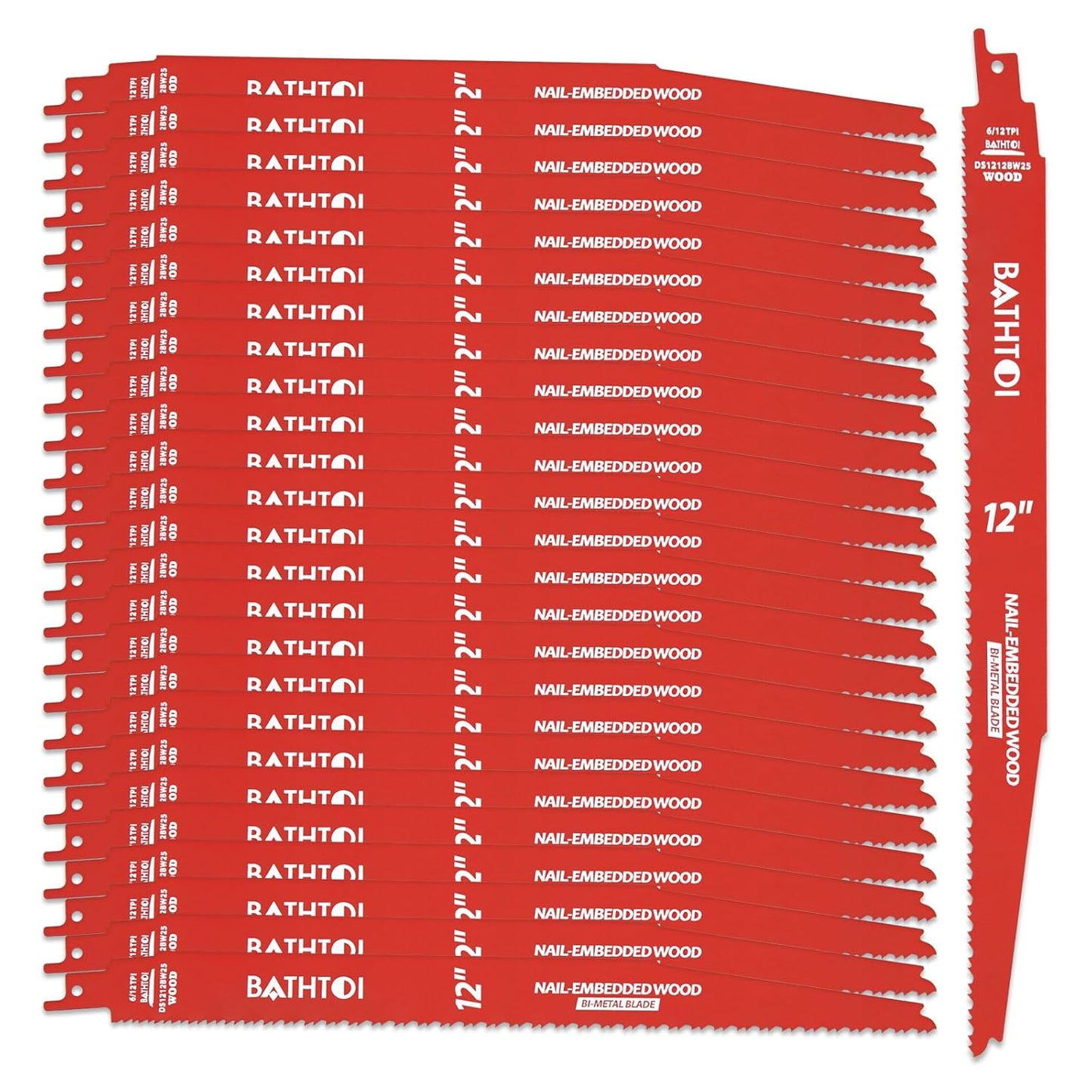 25 Pack 12 Inch Reciprocating Saw Blades for Wood Cutting