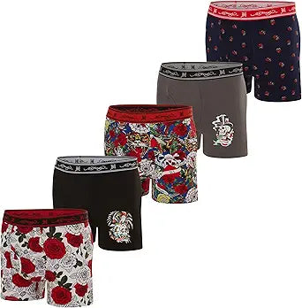 ED HARDY Mens Cotton Stretch Underwear for All Day Comfort