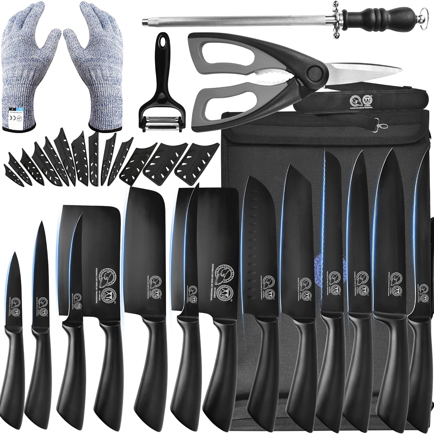 XYJ Professional Knife Set for Master Chefs and Camping