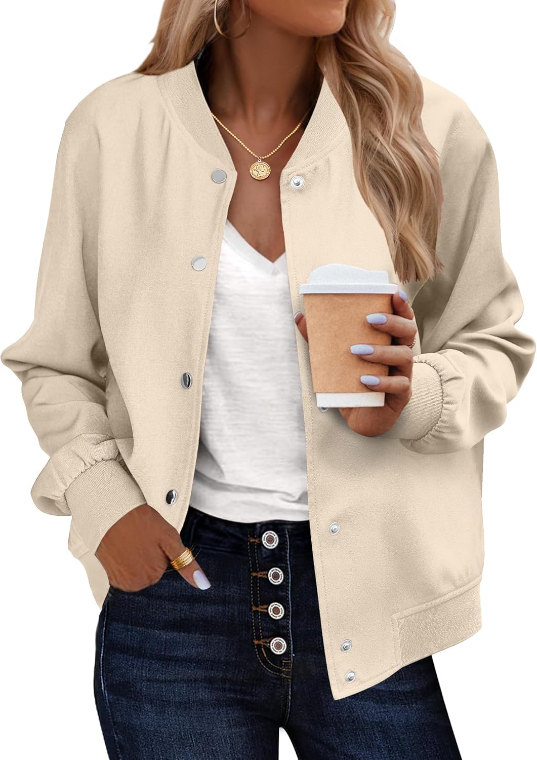 Zeagoo Bomber Jacket Women Lightweight Casual Fall Fashion 2025