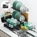 2 Tier Expandable Dish Drying Rack - Space-Saving Stainless Steel