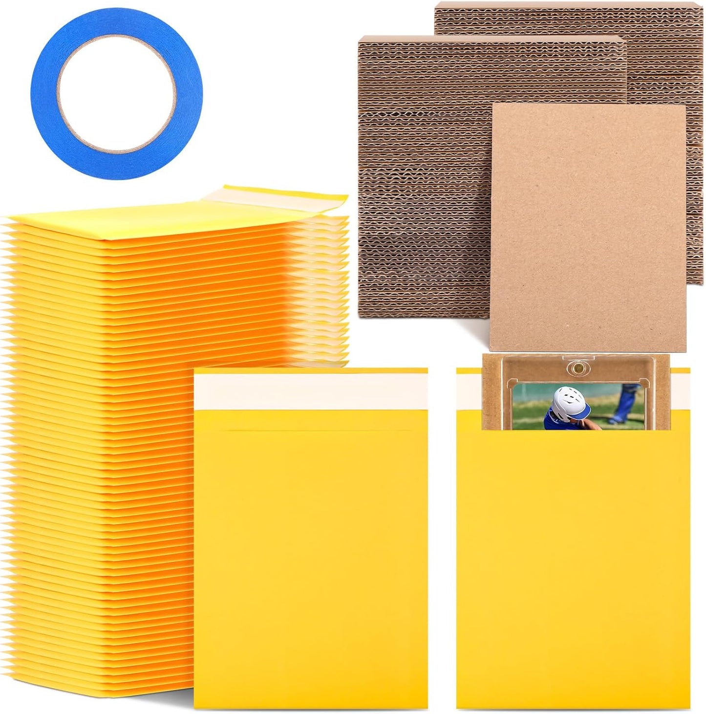 Tatuo 301 Pcs Trading Card Shipping Protector Set for Safe Mailing