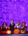 Purple Curtain Lights for Halloween 200 LED 6.5ft x 6.5ft - USB