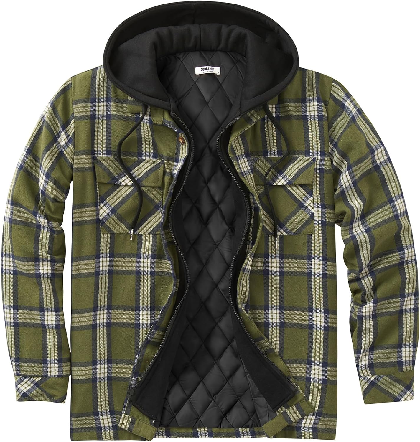 COOFANDY Men's Flannel Shirt Jacket for Warmth and Style