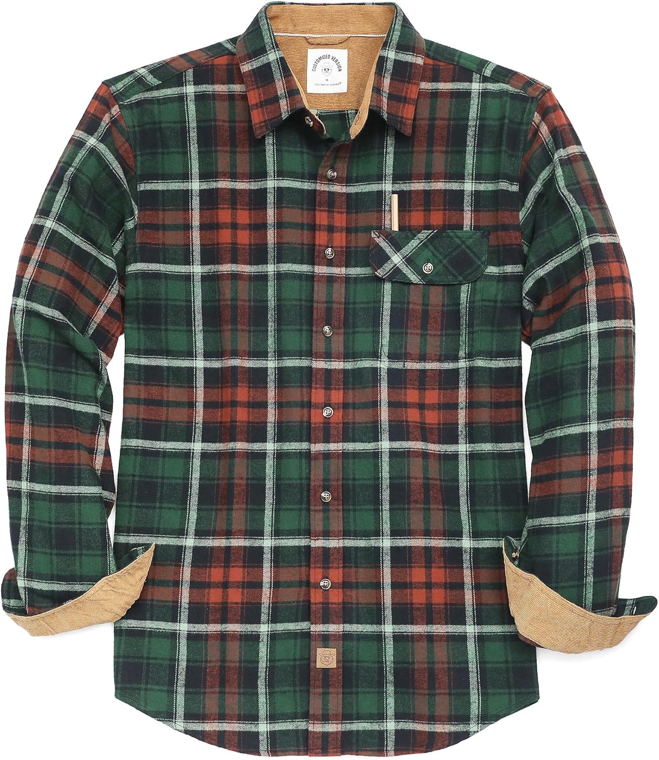 Dubinik Mens Flannel Shirts Long Sleeve Casual Button Down Style