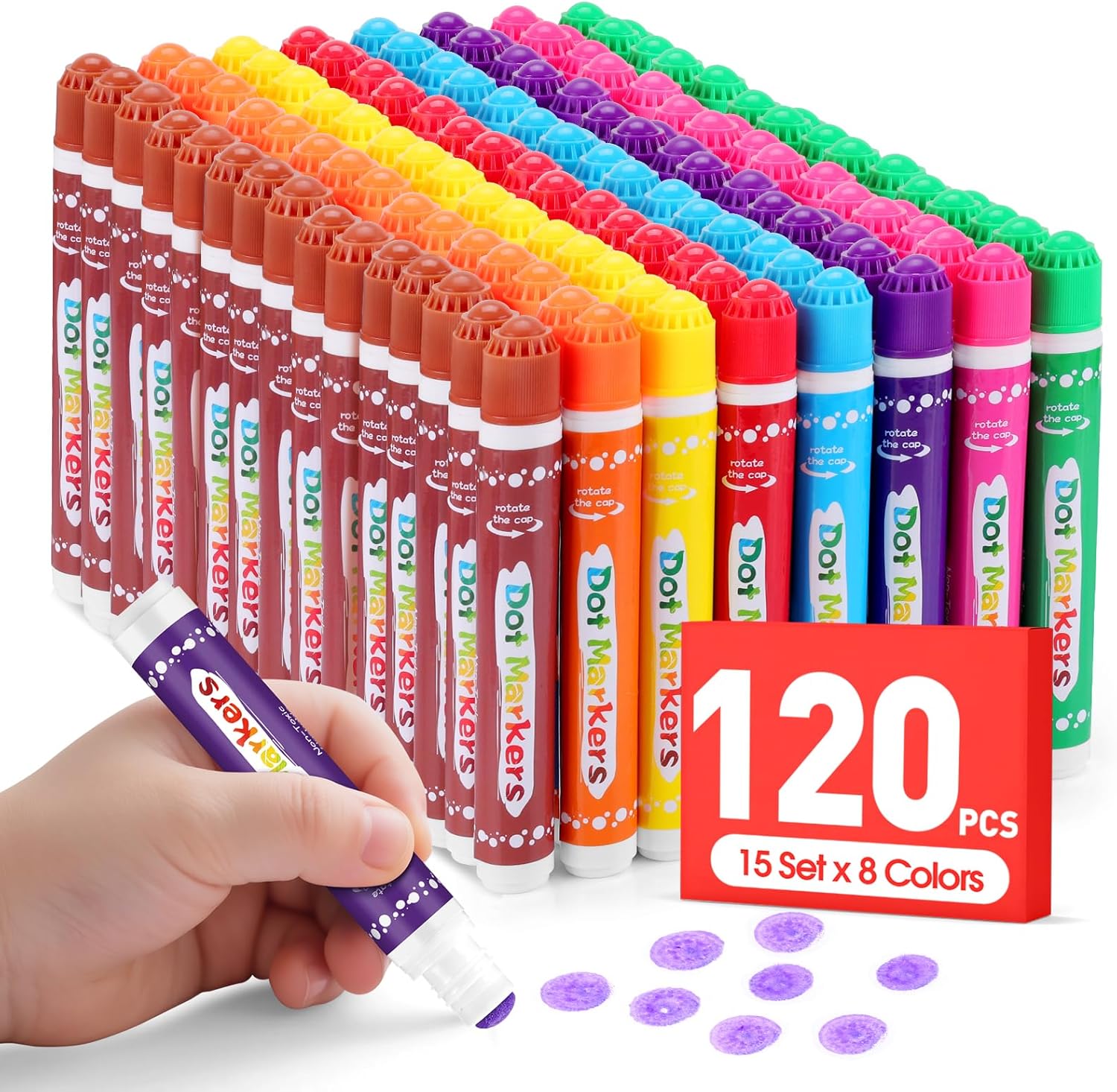 FUMILE 120 Pcs Dot Markers Bulk for Toddlers and Art Crafts