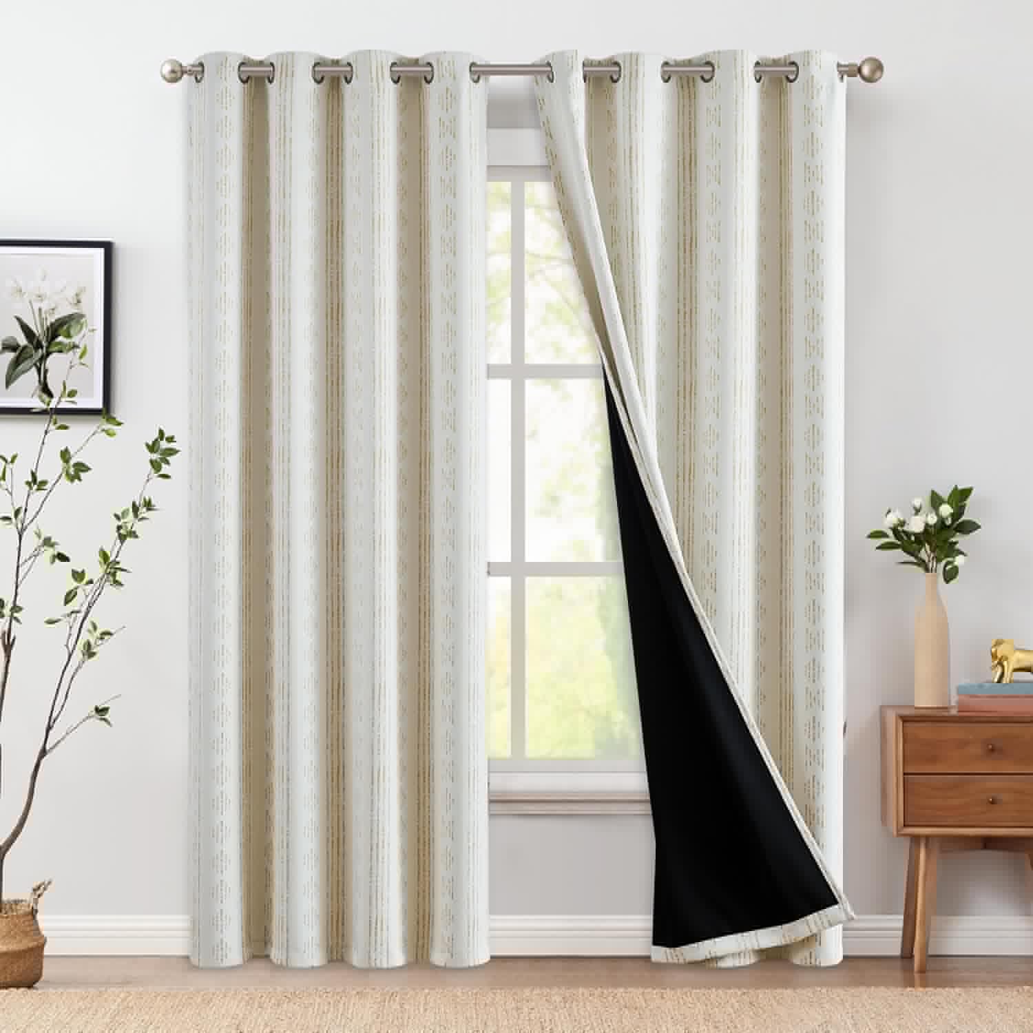 jinchan 95% Blackout Boho Curtains for Bedroom 84 Inch Long