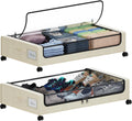 Under Bed Storage with Wheels for Shoes, Clothes, and Toys