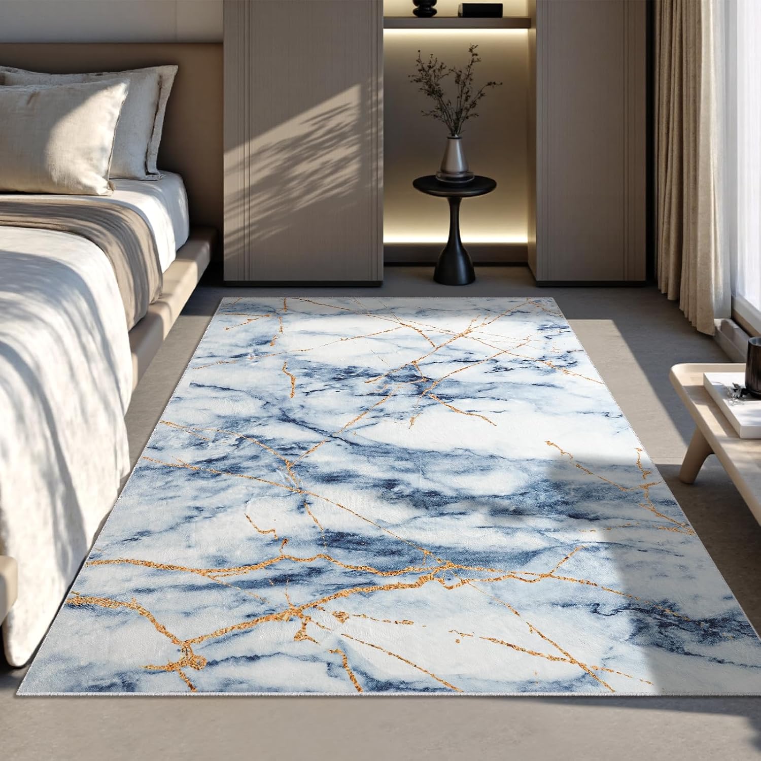 Abstract Area Rug 4x6 Washable Non-Slip Backing for Home