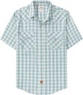 50% Viscose from Bamboo 50% Polyester Mens Pearl Snap Plaid Shirt