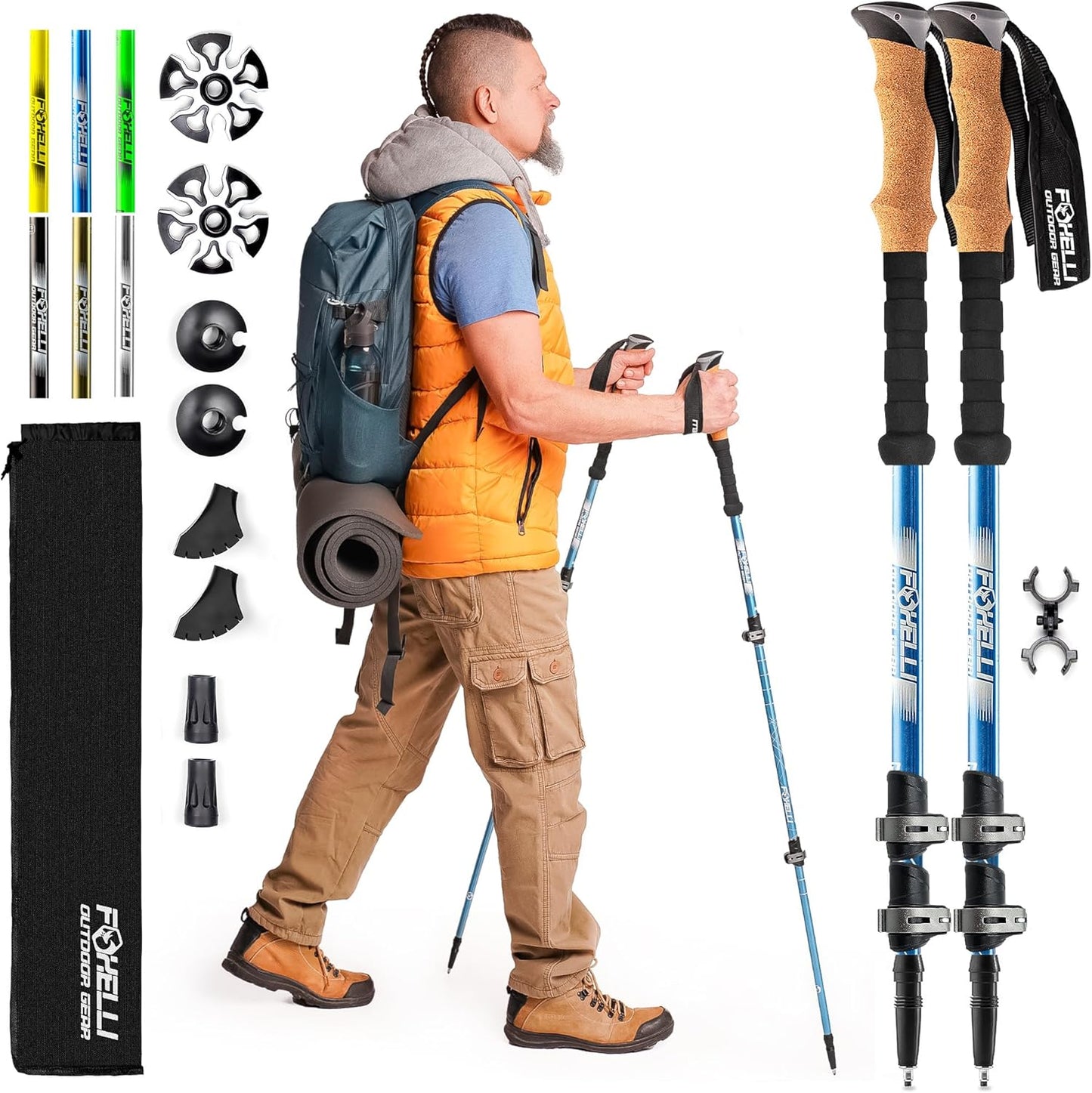 Lightweight Collapsible Trekking Poles for All Terrain Hiking