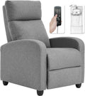 Recliner Chair with 2-Point Massage Function - Textile Grey Comfort