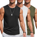 Mens Workout Tank Tops Cotton 3 Pack - Soft Breathable Muscle Tees
