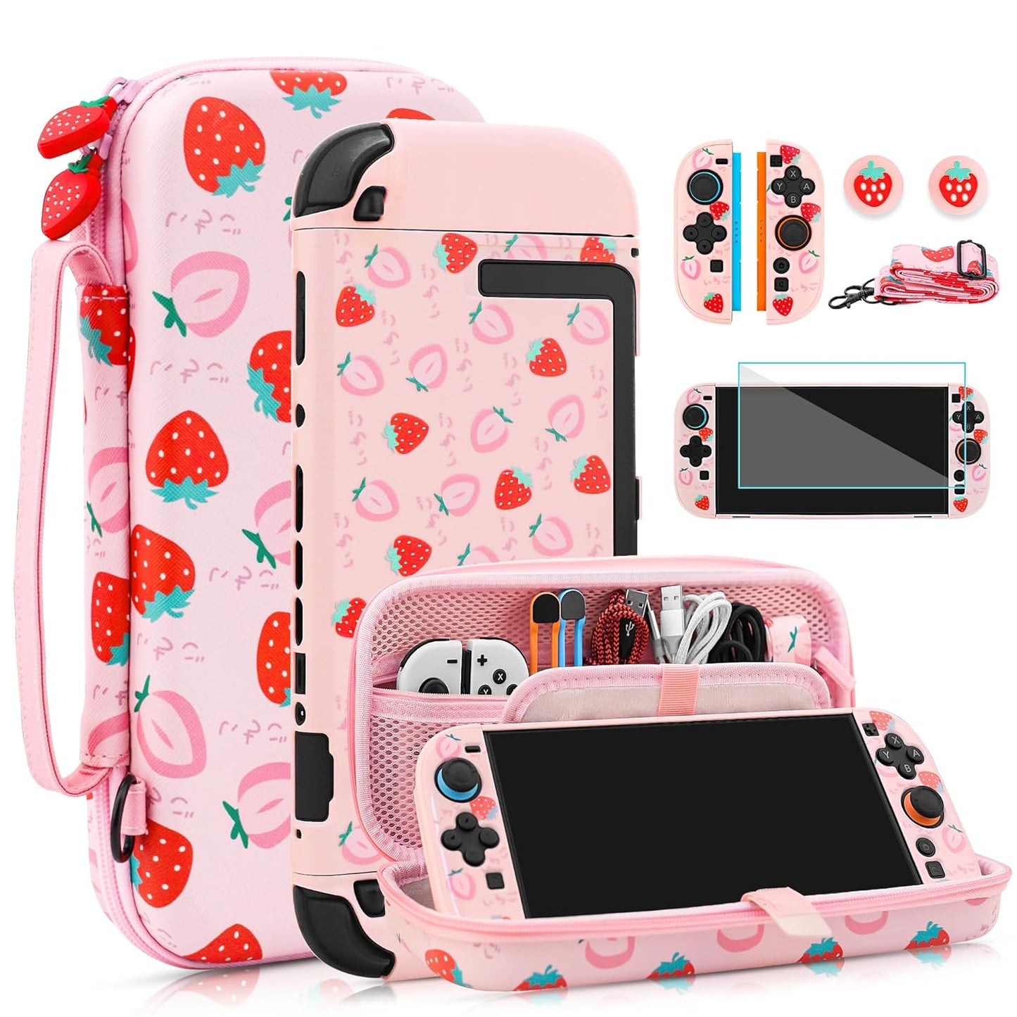 Cute Strawberry Carrying Case for Nintendo Switch 2 by FANPL